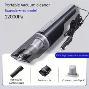 Wired Silver And Red Car Vacuum Cleaner Car With Strong Suction Handheld Vacuum Cleaner Small Mini Rechargeable Home Vacuum Cleaner
